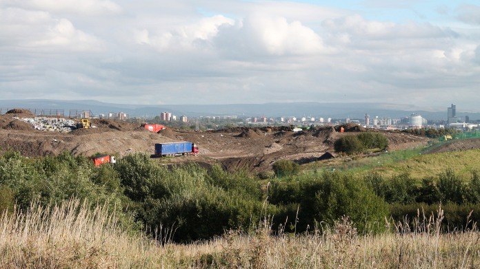 SALFORD, ENG- OCTOBER 10 - View of active landfill in Clifton LIVIA, 10 October 2013 in Salford, England.